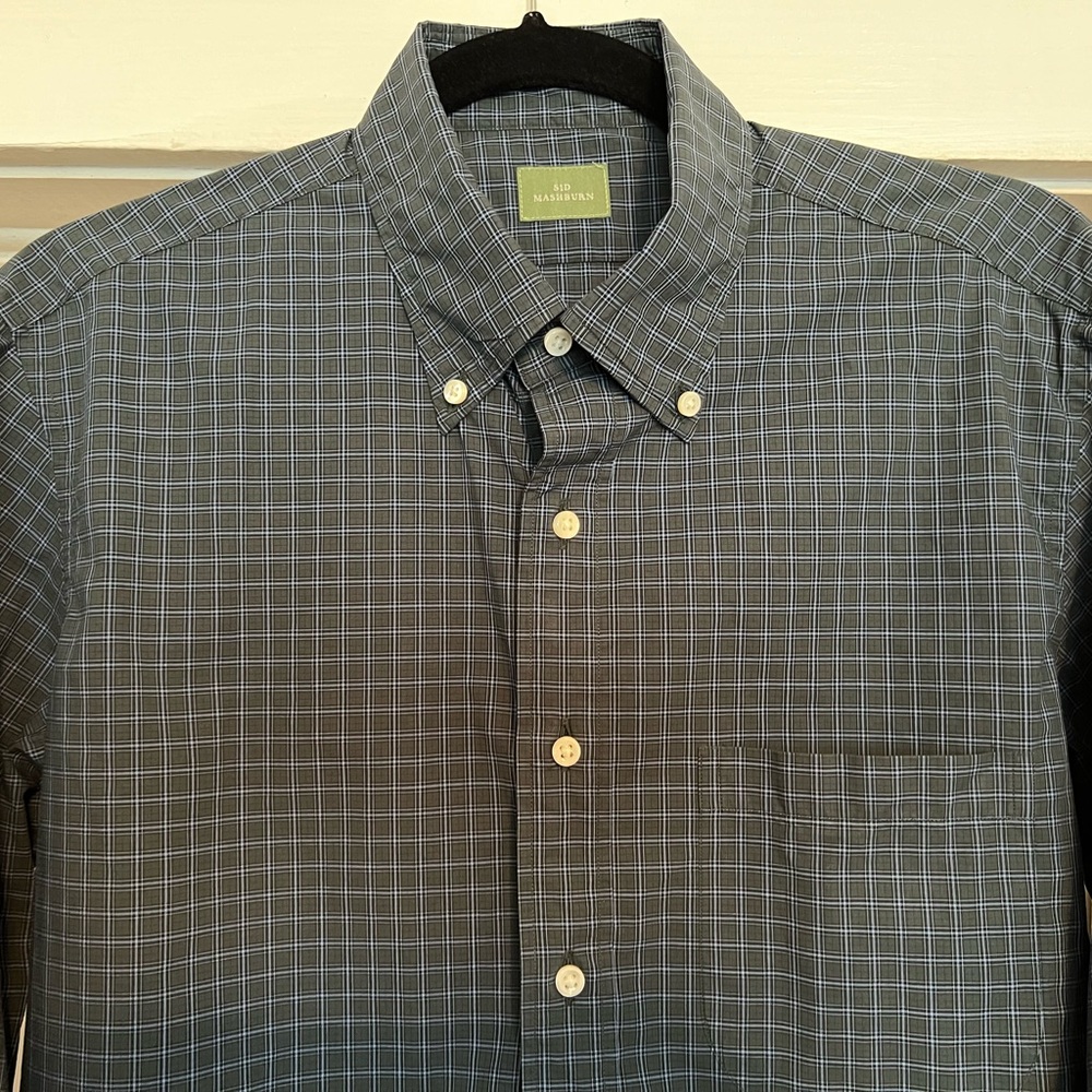 Sid Mashburn green/blue check Casual Button Down Shirt